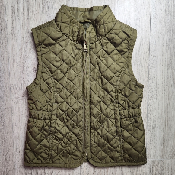Old Navy Girls Vest Size 5T Olive Green Zip - Picture 5 of 7